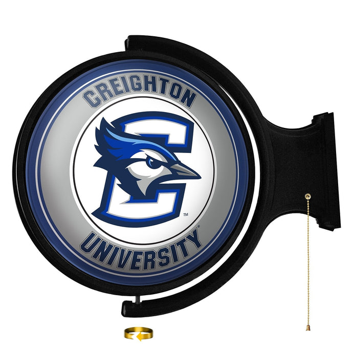 Creighton Bluejays: Original Round Rotating Lighted Wall Sign - The Fan-Brand