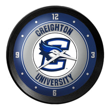 Load image into Gallery viewer, Creighton Bluejays: Ribbed Frame Wall Clock - The Fan-Brand