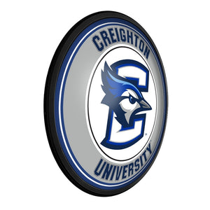 Creighton Bluejays: Round Slimline Lighted Wall Sign - The Fan-Brand