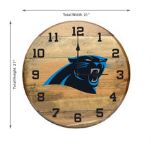 Load image into Gallery viewer, Carolina Panthers Oak Barrel Clock