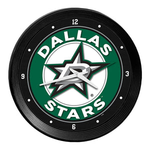 Dallas Stars: Ribbed Frame Wall Clock - The Fan-Brand