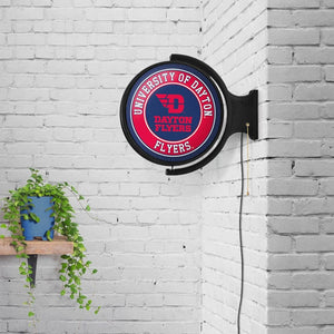 Dayton Flyers: Flyers - Original Round Rotating Lighted Wall Sign - The Fan-Brand