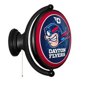 Dayton Flyers: Rudy Flyer - Original Oval Rotating Lighted Wall Sign - The Fan-Brand