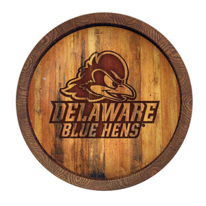 Delaware Blue Hens: Logo - Branded "Faux" Barrel Top Sign - The Fan-Brand