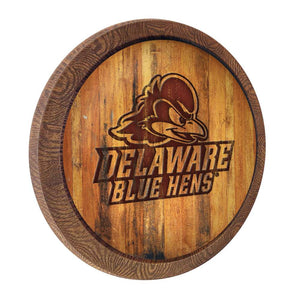 Delaware Blue Hens: Logo - Branded "Faux" Barrel Top Sign - The Fan-Brand