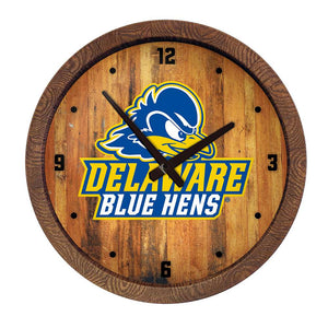 Delaware Blue Hens: Logo - "Faux" Barrel Top Wall Clock - The Fan-Brand