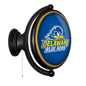 Delaware Blue Hens: Logo - Original Oval Rotating Lighted Wall Sign - The Fan-Brand