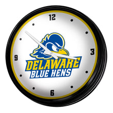 Load image into Gallery viewer, Delaware Blue Hens: Logo - Retro Lighted Wall Clock - The Fan-Brand