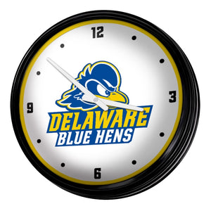 Delaware Blue Hens: Logo - Retro Lighted Wall Clock - The Fan-Brand