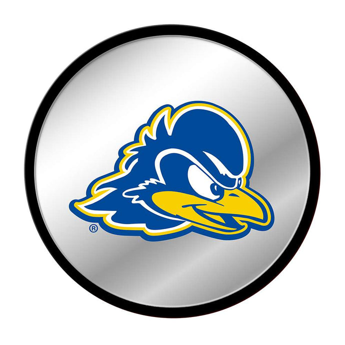 Delaware Blue Hens: Modern Disc Mirrored Wall Sign - The Fan-Brand