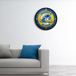 Delaware Blue Hens: Modern Disc Wall Clock - The Fan-Brand