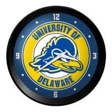 Load image into Gallery viewer, Delaware Blue Hens: Ribbed Frame Wall Clock - The Fan-Brand