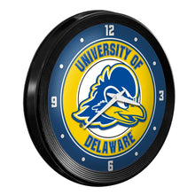 Load image into Gallery viewer, Delaware Blue Hens: Ribbed Frame Wall Clock - The Fan-Brand