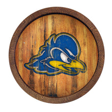 Load image into Gallery viewer, Delaware Blue Hens: Weathered &quot;Faux&quot; Barrel Top Sign - The Fan-Brand