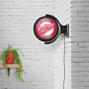 Detroit Red Wings: Original Round Rotating Lighted Wall Sign - The Fan-Brand