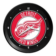 Load image into Gallery viewer, Detroit Red Wings: Ribbed Frame Wall Clock - The Fan-Brand