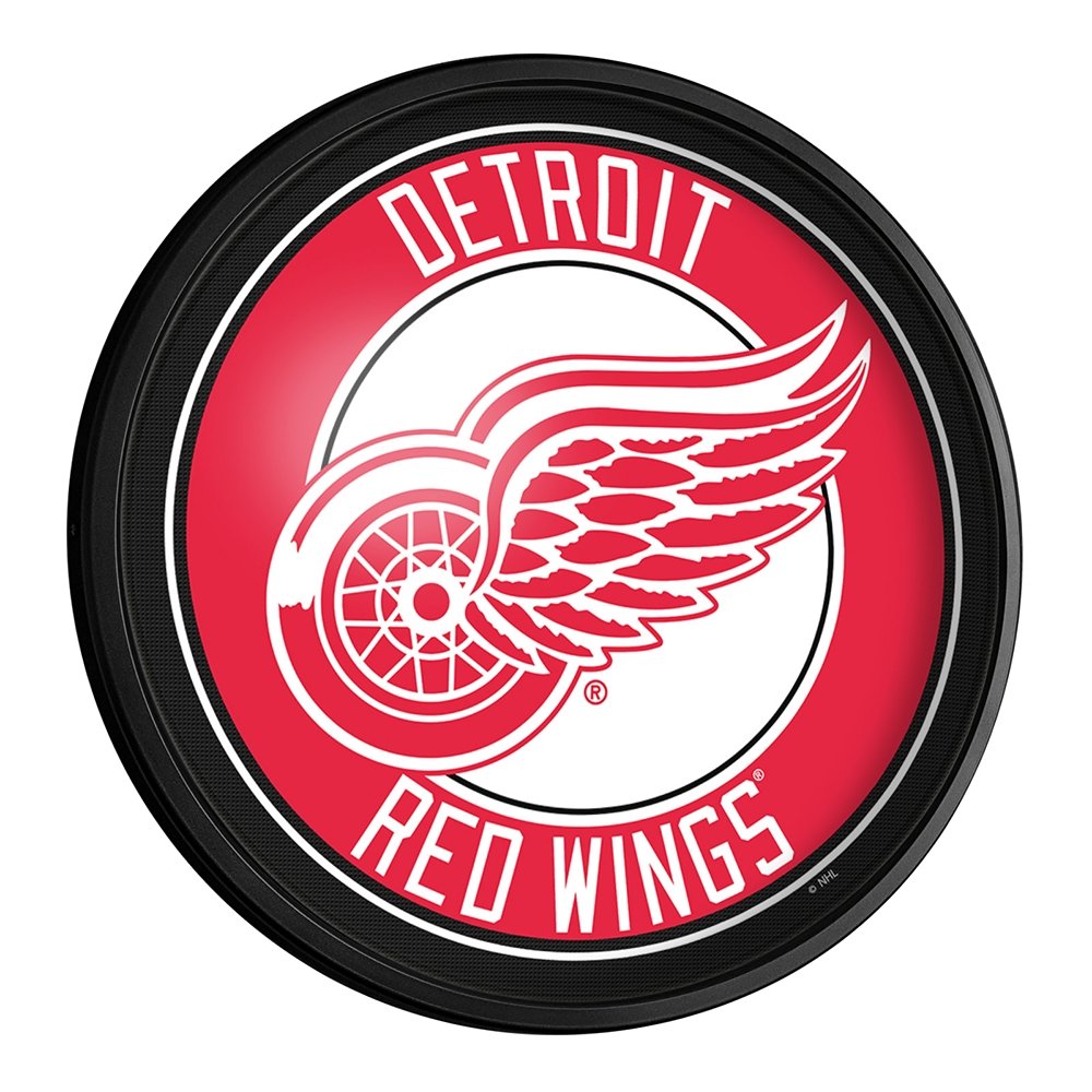 Detroit Red Wings: Round Slimline Lighted Wall Sign - The Fan-Brand