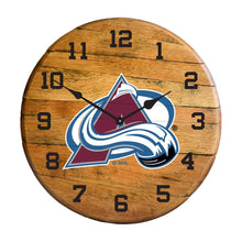 Load image into Gallery viewer, Colorado Avalanche Oak Barrel Clock