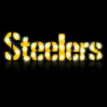 Load image into Gallery viewer, Pittsburgh Steelers Lighted Recycled Metal Sign