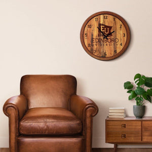Edinboro Fighting Scots: Branded "Faux" Barrel Top Wall Clock - The Fan-Brand