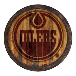 Edmonton Oilers: Branded "Faux" Barrel Top Sign - The Fan-Brand