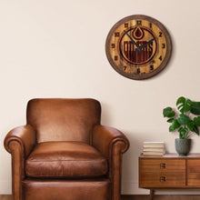Load image into Gallery viewer, Edmonton Oilers: Branded &quot;Faux&quot; Barrel Top Wall Clock - The Fan-Brand