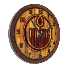 Load image into Gallery viewer, Edmonton Oilers: Branded &quot;Faux&quot; Barrel Top Wall Clock - The Fan-Brand