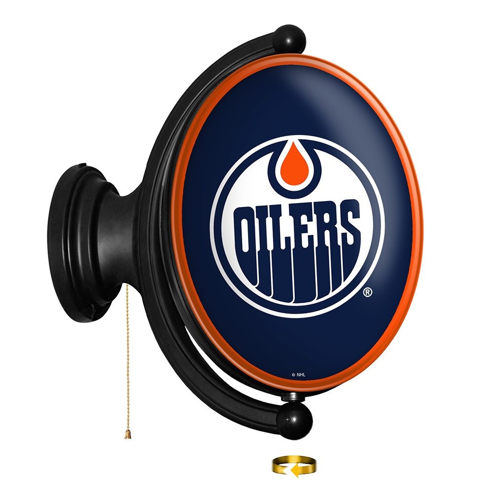 Edmonton Oilers: Original Oval Rotating Lighted Wall Sign - The Fan-Brand