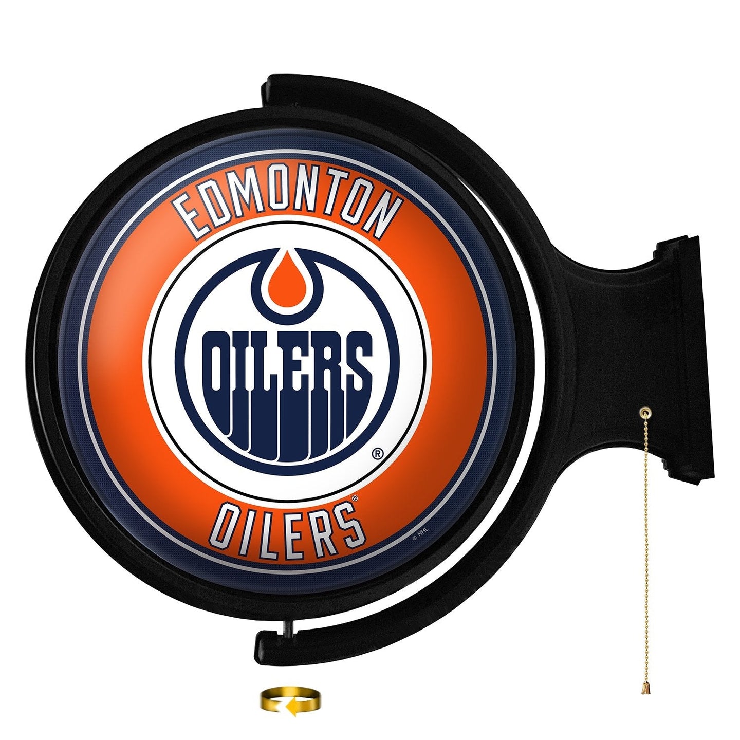 Edmonton Oilers: Original Round Rotating Lighted Wall Sign - The Fan-Brand