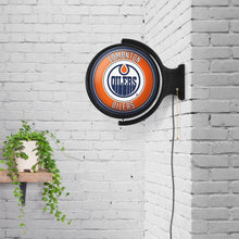 Load image into Gallery viewer, Edmonton Oilers: Original Round Rotating Lighted Wall Sign - The Fan-Brand