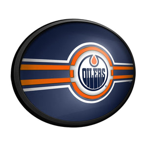 Edmonton Oilers: Oval Slimline Lighted Wall Sign - The Fan-Brand