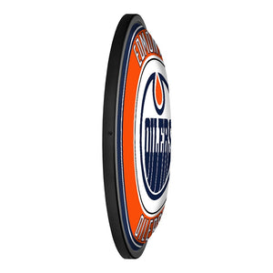 Edmonton Oilers: Round Slimline Lighted Wall Sign - The Fan-Brand