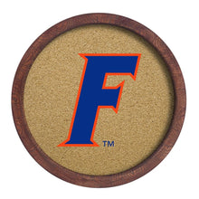 Load image into Gallery viewer, Florida Gators: F Logo - &quot;Faux&quot; Barrel Framed Cork Board - The Fan-Brand