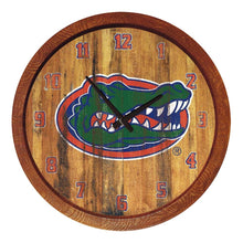 Load image into Gallery viewer, Florida Gators: Weathered &quot;Faux&quot; Barrel Top Wall Clock - The Fan-Brand