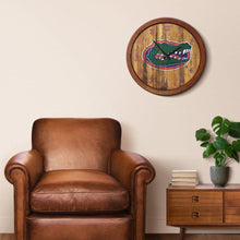 Load image into Gallery viewer, Florida Gators: Weathered &quot;Faux&quot; Barrel Top Wall Clock - The Fan-Brand