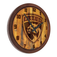 Load image into Gallery viewer, Florida Panthers: Branded &quot;Faux&quot; Barrel Top Wall Clock - The Fan-Brand