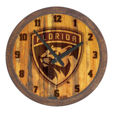 Load image into Gallery viewer, Florida Panthers: Branded &quot;Faux&quot; Barrel Top Wall Clock - The Fan-Brand