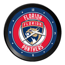 Load image into Gallery viewer, Florida Panthers: Ribbed Frame Wall Clock - The Fan-Brand