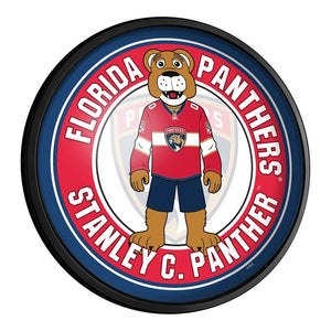 Florida Panthers: Stanley C. Panther - Round Slimline Lighted Wall Sign - The Fan-Brand