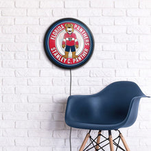 Load image into Gallery viewer, Florida Panthers: Stanley C. Panther - Round Slimline Lighted Wall Sign - The Fan-Brand