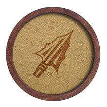 Load image into Gallery viewer, Florida State Seminoles: Arrowhead - &quot;Faux&quot; Barrel Framed Cork Board - The Fan-Brand