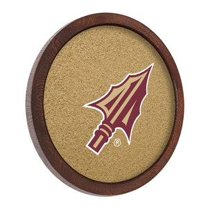Florida State Seminoles: Arrowhead - "Faux" Barrel Framed Cork Board - The Fan-Brand