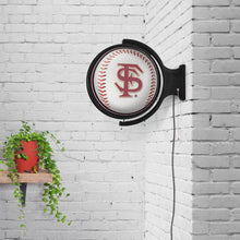 Load image into Gallery viewer, Florida State Seminoles: Baseball - Round Rotating Lighted Wall Sign - The Fan-Brand