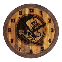 Load image into Gallery viewer, Florida State Seminoles: Branded &quot;Faux&quot; Barrel Top Wall Clock - The Fan-Brand