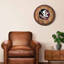 Load image into Gallery viewer, Florida State Seminoles: &quot;Faux&quot; Barrel Top Wall Clock - The Fan-Brand