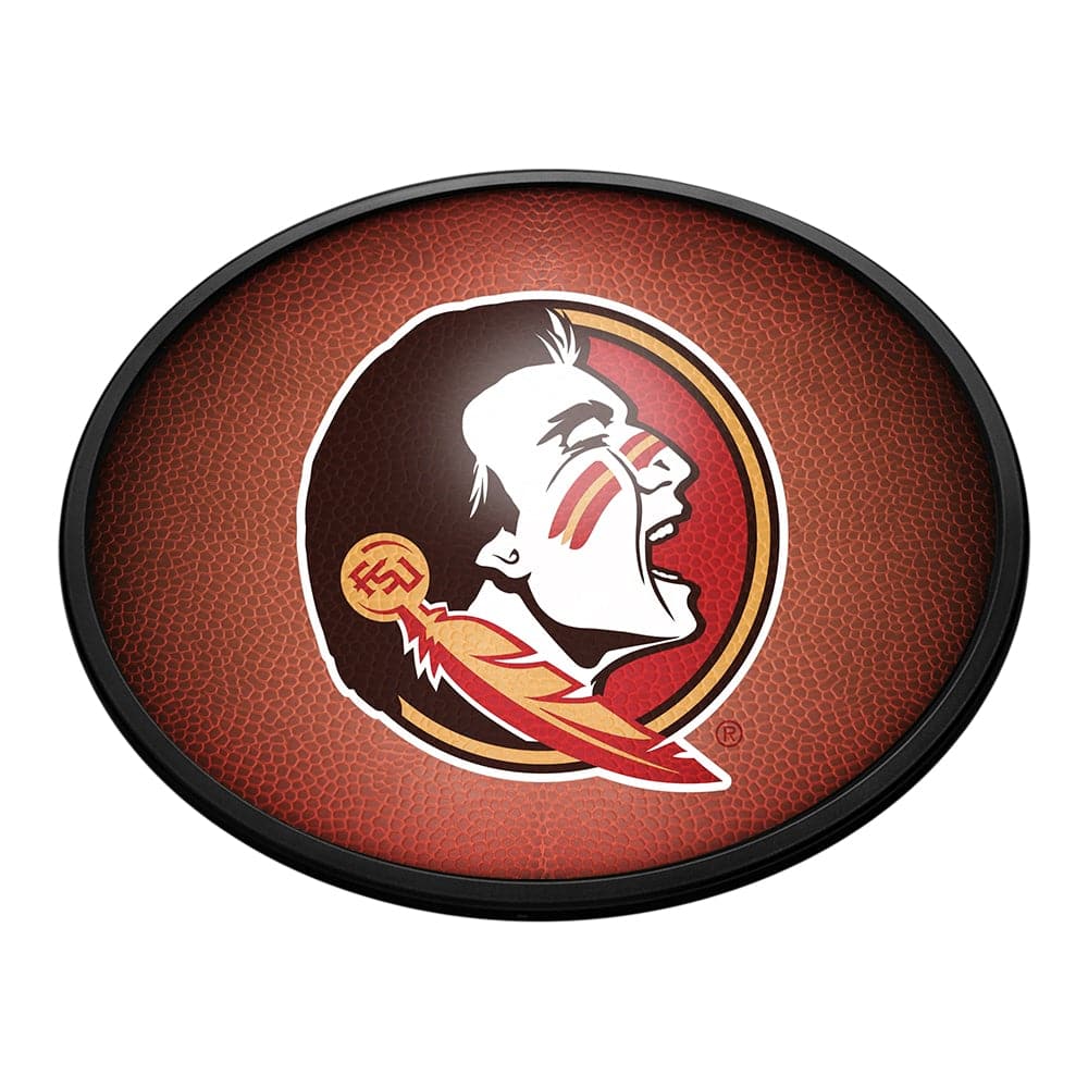 Florida State Seminoles: Pigskin - Oval Slimline Lighted Wall Sign - The Fan-Brand