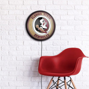 Florida State Seminoles: Round Slimline Lighted Wall Sign - The Fan-Brand