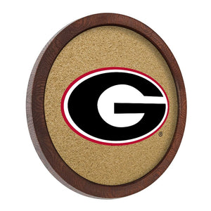 Georgia Bulldogs: "Faux" Barrel Framed Cork Board - The Fan-Brand