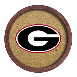 Georgia Bulldogs: "Faux" Barrel Framed Cork Board - The Fan-Brand