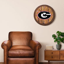 Load image into Gallery viewer, Georgia Bulldogs: &quot;Faux&quot; Barrel Top Wall Clock - The Fan-Brand
